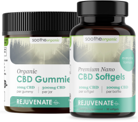 An image of Soothe Organic's rejuvinating CBD gummies for daily wellness.
