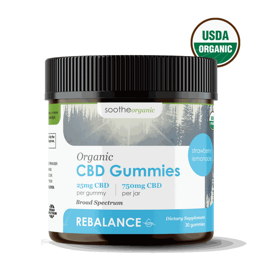 Soothe Organic broad spectrum THC-free strawberry lemonade CBD gummies, 25mg, a choice for people who get drug tested