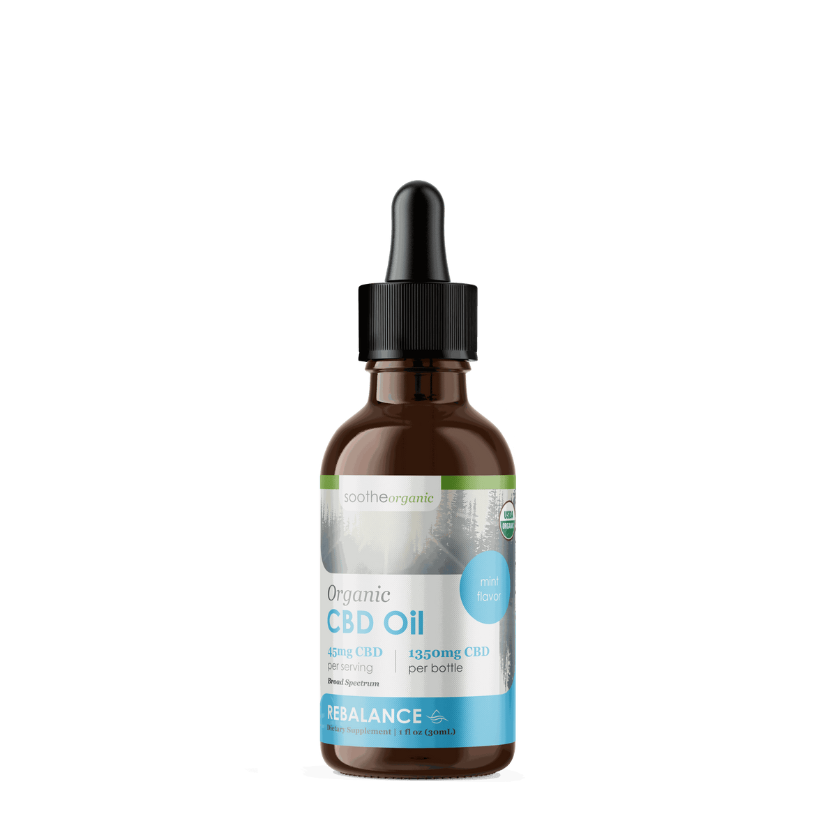Broad Spectrum CBD Tincture 1350mg | Tranquil Mint | THC-Free