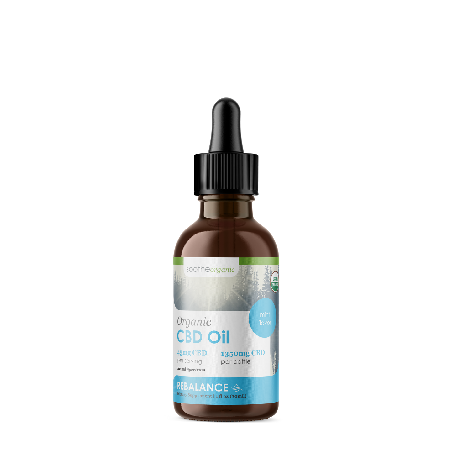 Broad Spectrum CBD Tincture: Tranquil Mint (Organic)